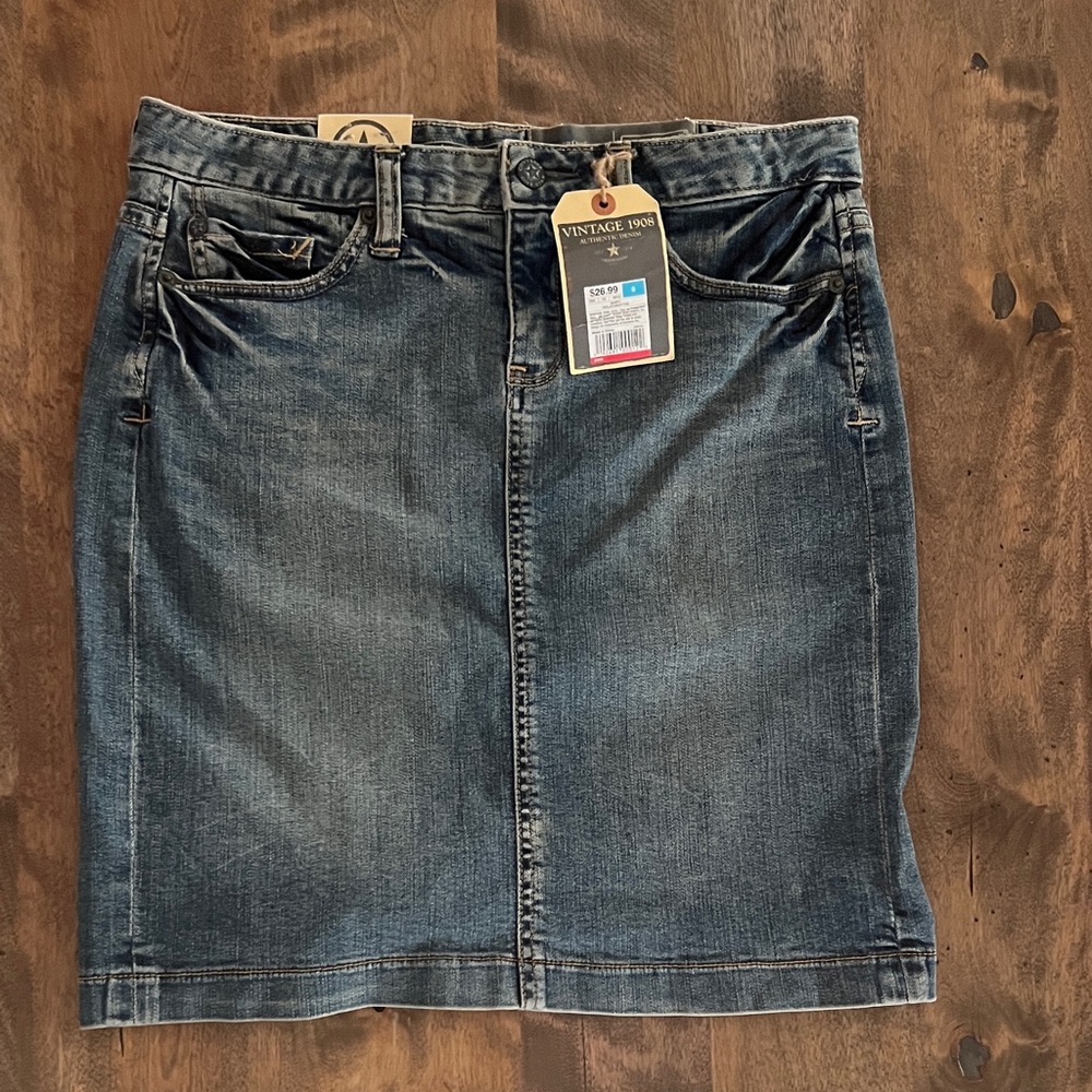 Converse Dark Blue Denim Pencil Skirt